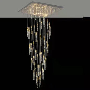 Olivialamps Lily Spiral Crystal Bars Suspension Chandelier in gold