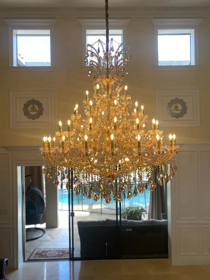 Olivialamps Laura Candle Crystal Chandelier with gold/chrom finish