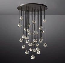 Modern Boule De Cristal Clear Glass Round Cluster Chandeli 40",30 Lights