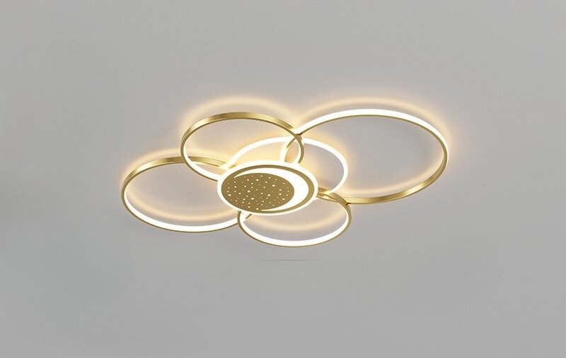 Gold & Black Flush Mount  Round LED Ceiling Light / Lixra
